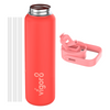 Insulated Water Bottle with Straw - Vibrant Scarlet